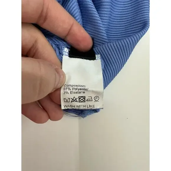 Shein Womens Tank Top Size Small Blue Ribbed Cropped Back Tie - Picture 4 of 13